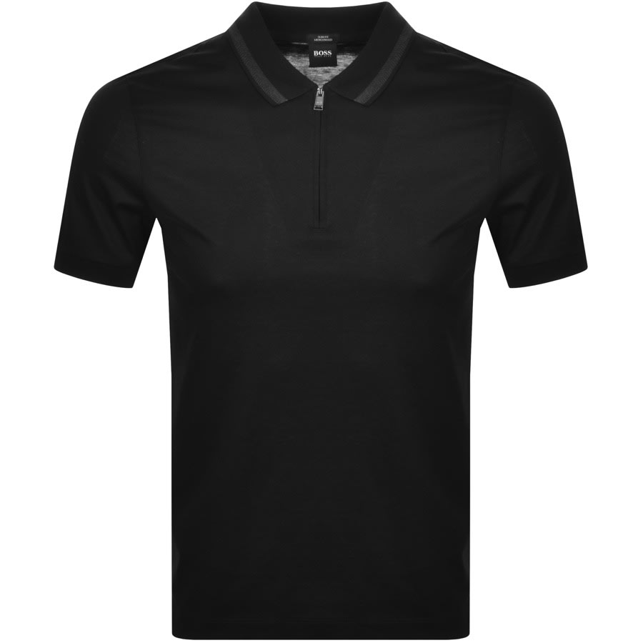 Alternative Image for ProductBOSS Polston 18 Zip Polo T Shirt Black1